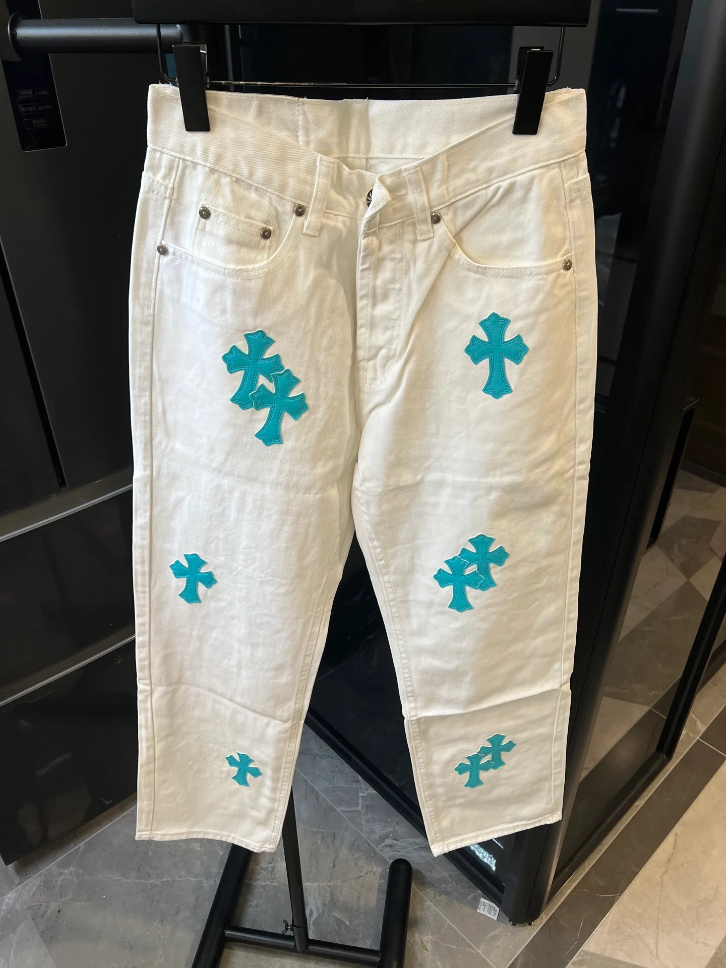 P250 [next day] Chrome hearts/Chrome Hearts 25FW CH Marine Limited Green Leather Jeans (White) Size: 28 30 32 34 (corresponds to s-xl) Detailed sizes can be found in Figure 9